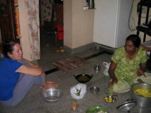 Meal preparation with Vidya.
